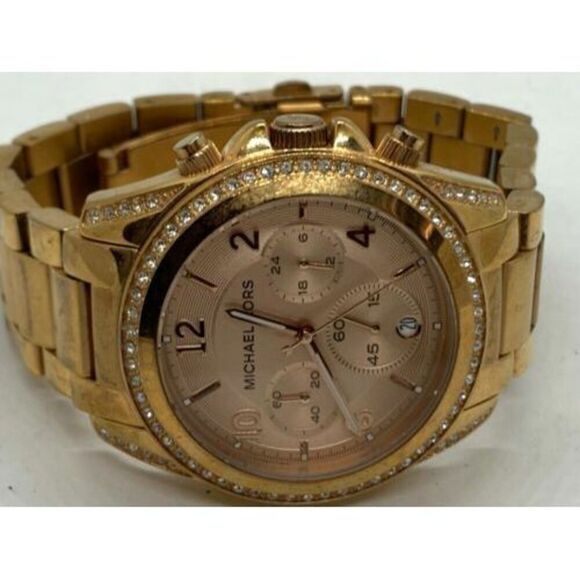 Michael Kors MK5263 Women's Watch Chronograph Rose Gold 39mm Quartz Mineral D518 - Picture 5 of 9